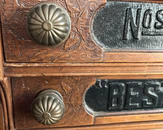 embossed drawer front detail