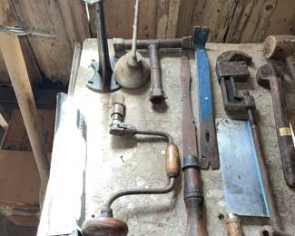 Iron cobbler's shoe last and lots more old tools!