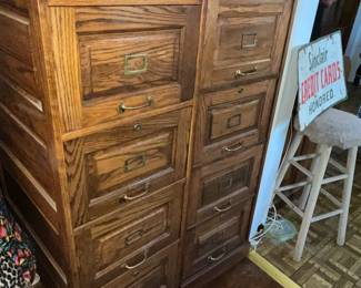 Pair of 4 dr oak file cabinets