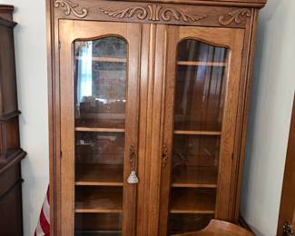 Converted antique armoire w/ glass doors