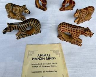 Handcrafted Kenyan Animal Napkin Rings