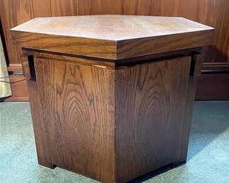 MCM Walnut Hexagonal Cabinet