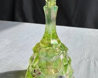 Fenton Art Glass Topaz Opalescent Butterfly Bell