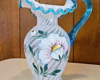 Fenton 90th Hand Painted Pitcher