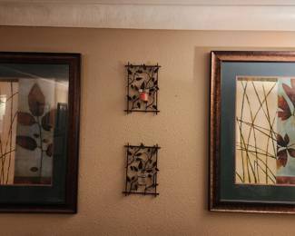 Living room decor with metal candle holders