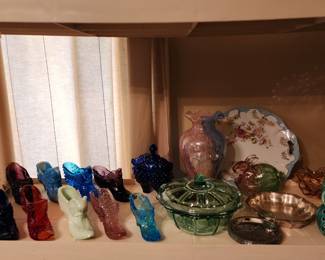 Glass boots and decor