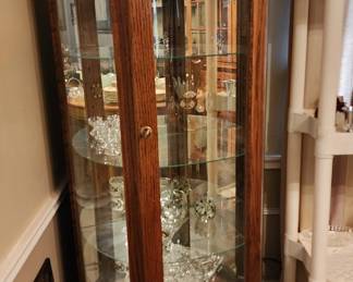 Amish Oak curved curio