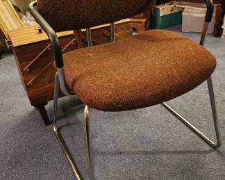 Awesome chrome and cloth vintage desk chair