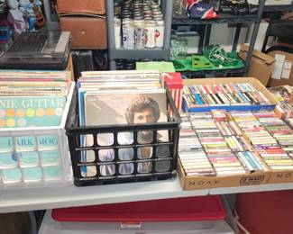 Some of many albums, 45's and cassettes