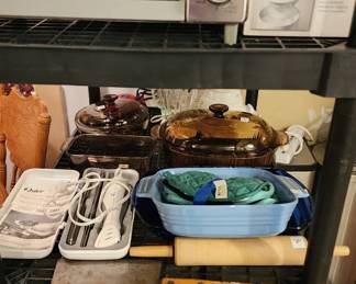 More normal kitchen countertop appliances, glass baking dishes