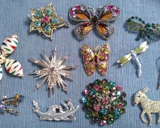 Some of the vintage brooches