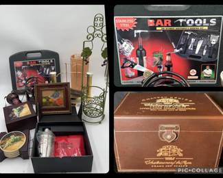 Chateaubeufdu Pape Leather Wood Stitched Wine Storage Box