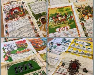 Vintage Cup Towel Calendars 1960 70s