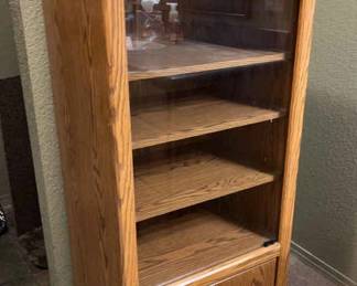 Oak Veneer Media storage Cabinet