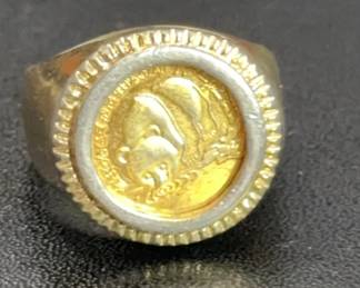 Vintage Chinese Panda Coin Ring