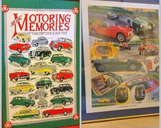 Vintage Automobile Wall Art Pair