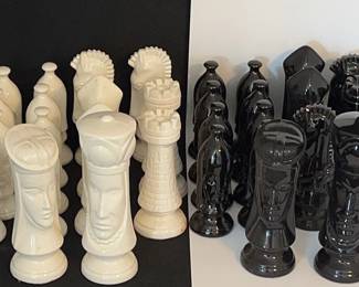 Vintage Ceramic Chess Pcs