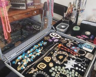 Three Cases of Vintage Costume Jewelry