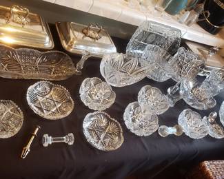 Assortment of Crystal Serving Pieces