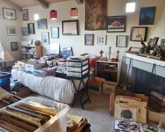 All Those Boxes are full of Books, CDs, DVDs and Cassette Tapes!