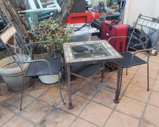 Iron & Stained Glass Table for Two