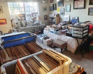 A room dedicated to LP's and Books!  (and a few Lamps ...)