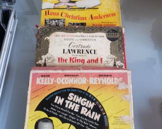 Vintage 45s from Singin' in the Rain, The King & I w/ Gertrude Lawrence, Danny Kaye in Hans Christian Anderson, and Three Little Words