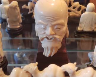 Antique Chinese Carved Bone Bust