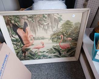 1960s flamingo framed artwork flamingos in the wild