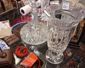 Waterford Crystal decanter and flower vase
