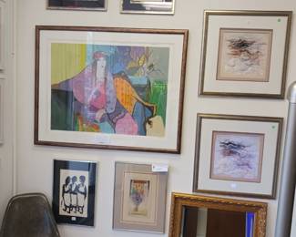 Original and limited edition signed artwork mid-century furniture. Tarkay limited edition lithograph