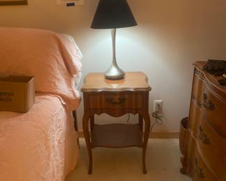 Bedside Table ~ Metal Base Lamp