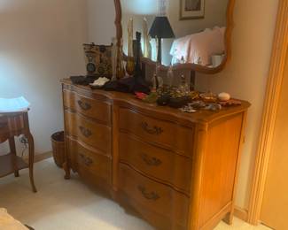 Lowboy Six Drawer Dresser W/Mirror