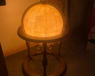 Illuminated Standing World Globe