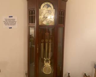 Sligh Grandfather Clock w/glass display shelves