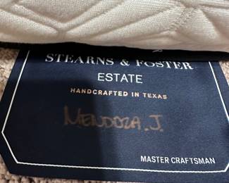 Sterns and Foster from Kamin Furniture less than a year old. 