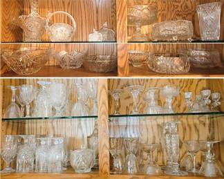Crystal and cut glass vases and stemware