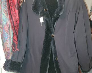 St John Reversible faux fur / rain coat