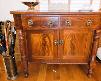 Mahogany antique buffet - unique walking canes and sticks