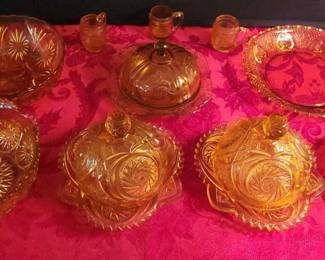 Original Aztec Glass Molds ,Amberina W Uranium,Indiana Glass, Amber Glass and Depression Glass