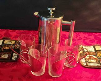 Secura French press 304 Stainless Steel 34oz. With Nordic Design Irish Coffee Mugs And More