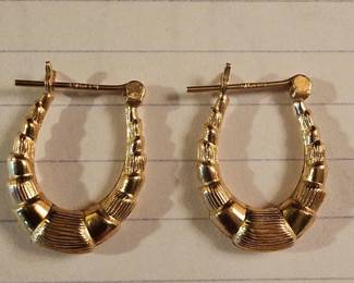 14k Gold Hoops With Posts