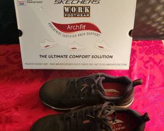 Sketchers Composite Toe Work Footware Arch Fit Slip Resistant Mens 11 Black NIB