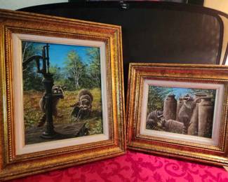 Originals By Marie Stone Playful Raccoons