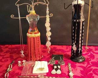Costume Jewelry and Flapper Dressed Necklace Holders
