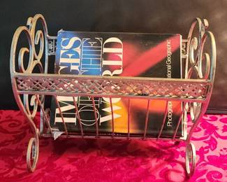 Rought Iron Magazine Rack and Coffee Table Book images Of The World plusc6 More