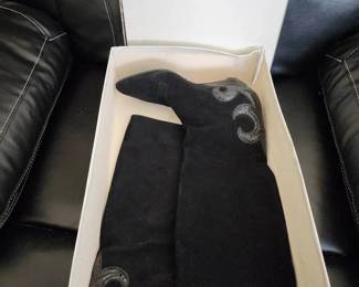 Vintage Walter Steiger Knee High Dress Boots 40 Or 8.5m Low Heel