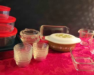 Vintage Pyrex, Anchor And Modern Pyrex Storage, and Cooking Essentials