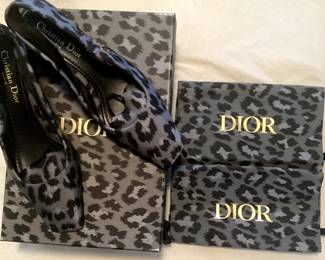 Dior Leopard Block Heels