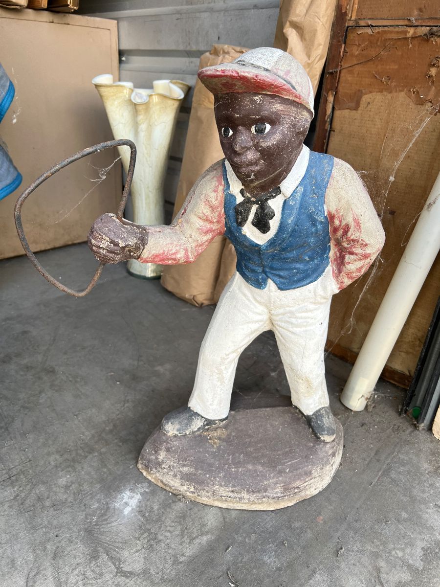African American antique lawn jockey... Excellent condition! No large chips or big cracks... OVER 100 YEARS OLD!